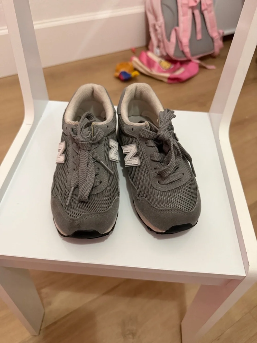 New Balance Kids Gray Mesh & Suede Sneakers
